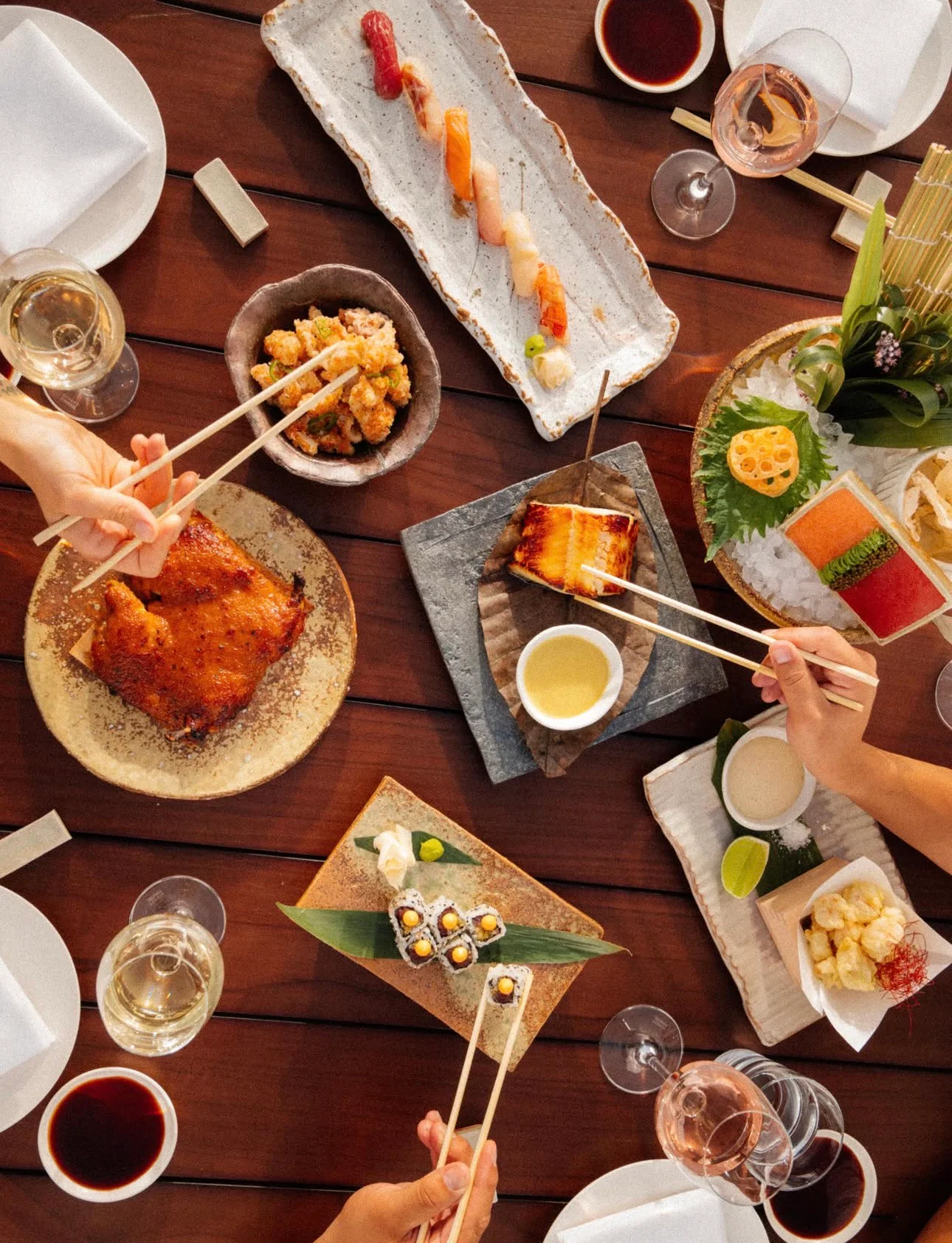 Dishes served at the table